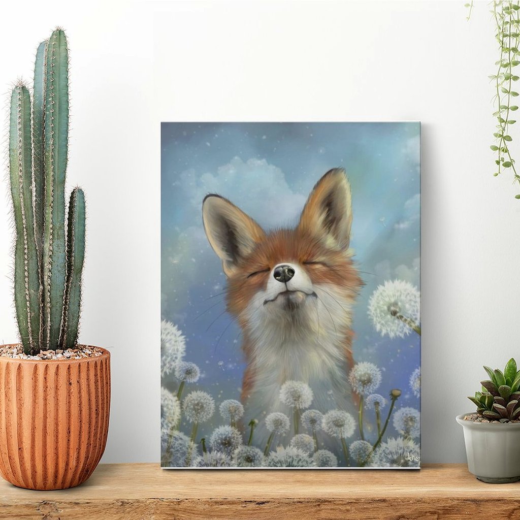 Dandelion Fox Poster Canvas Painting Poster Poster Sign Wall Custom Garage Designing Framed Wall