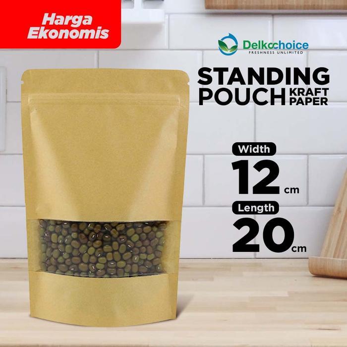 Standing Pouch Kraft Paper Ziplock Window Ekonomis