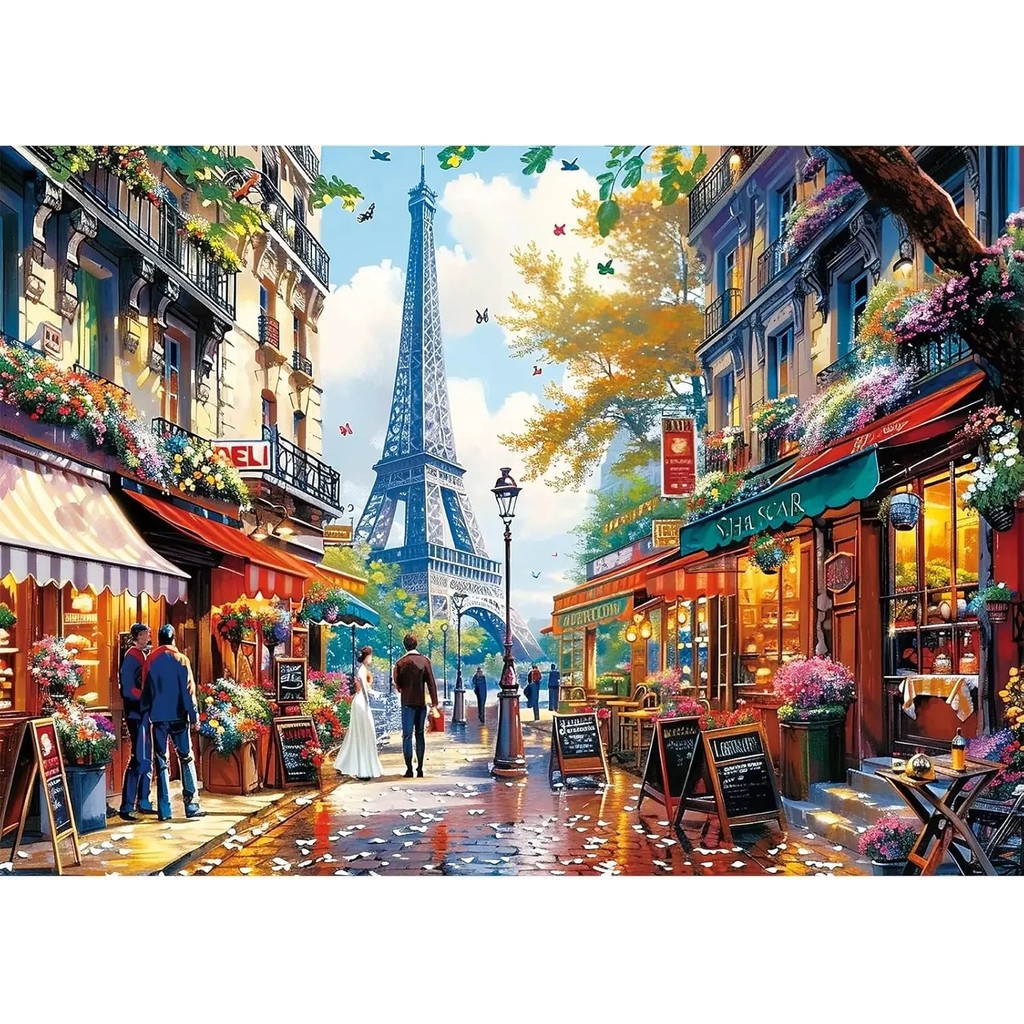 500/1000/1200/2000 PCS Puzzle for Charming Paris Jigsaw Puzzles for Challenging Family Activity