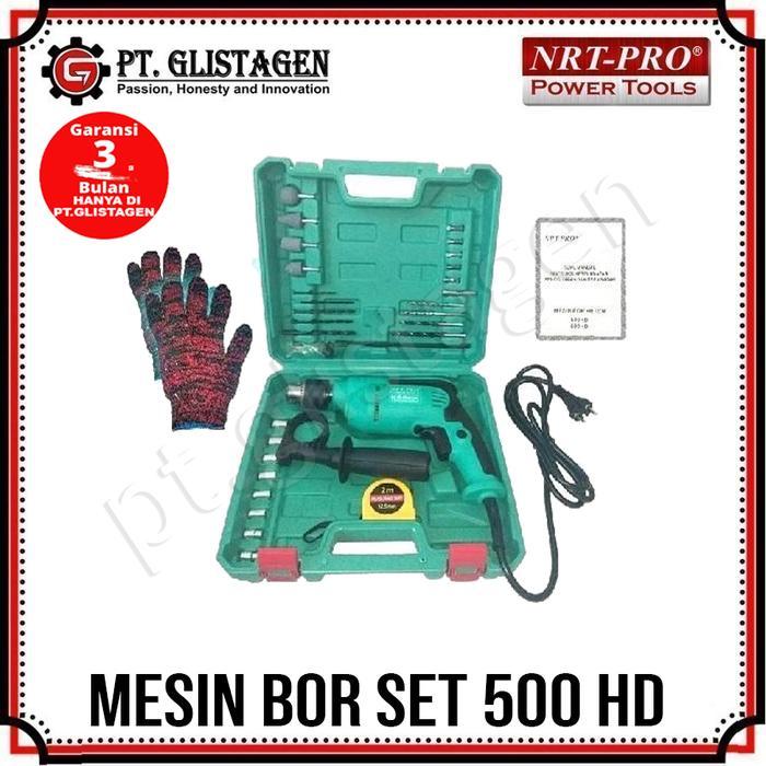 Nrt-Pro 500Hd Mesin Bor Tangan Listrik 13Mm Bor Tembok Beton Impact Set Nrt Pro 500 Hd Terbaruu