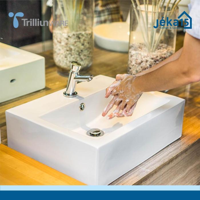 Premium Wastafel Cuci Tangan//Wastafel Meja//Wastafel Kotak//Trilliun Citrine Original