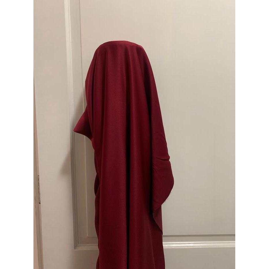 TERJAMIN Bahan Kain Satin Velvet Import Premium Warna Merah Maroon Marun