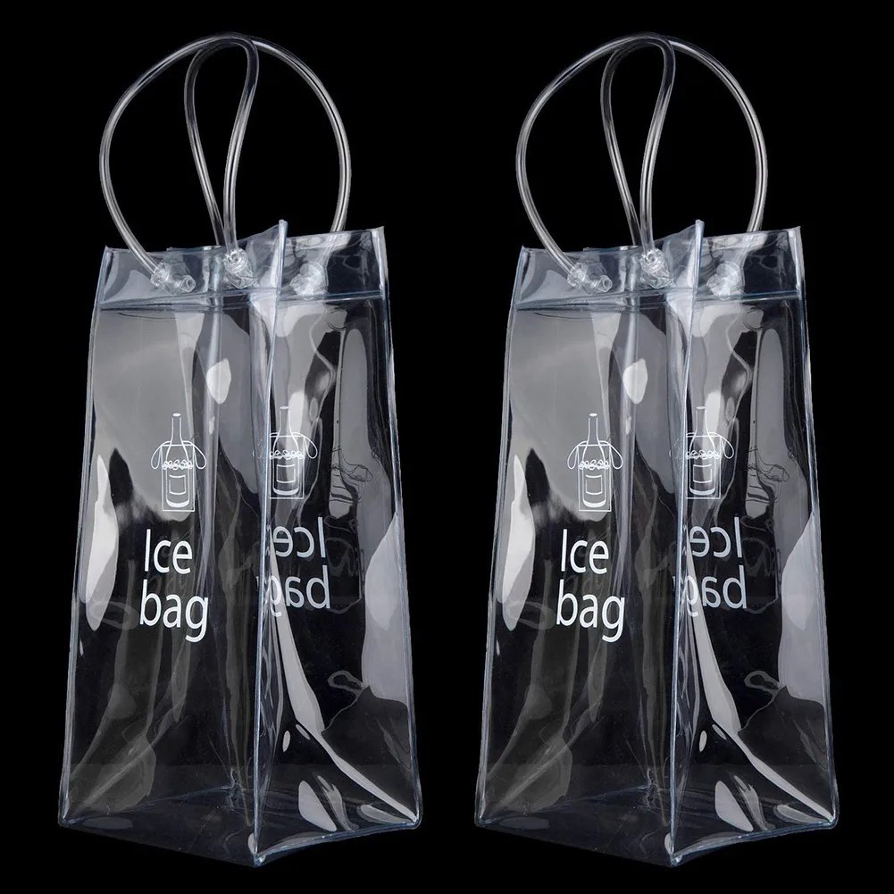 Ice Wine Bags PVC Anti-leakage Ice Bag Transparent Refrigerated Champagne Red Wine Bottle Whisky