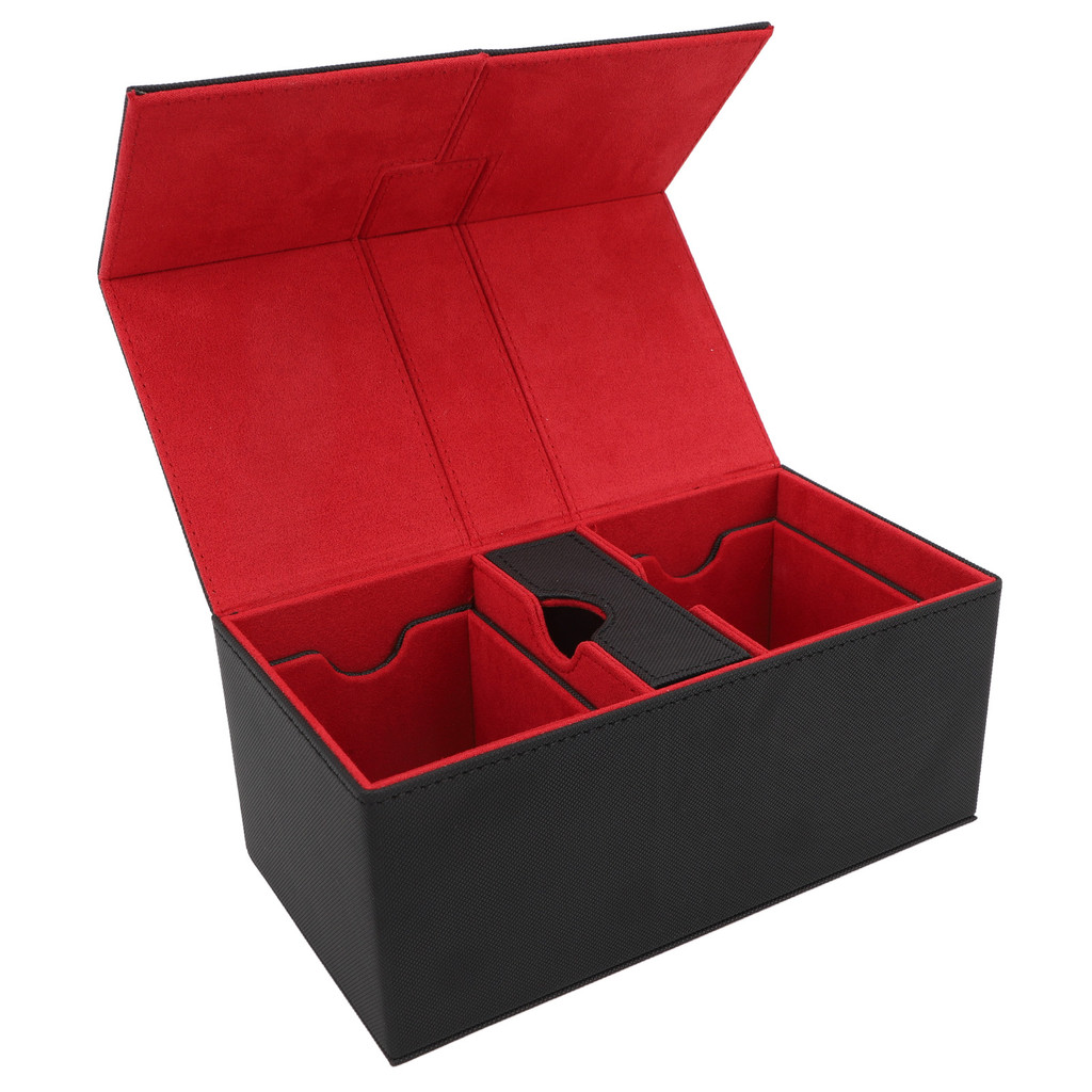 Card Deck Case PU Leather Large Capacity Scratch Resistant Card Deck Storage Box Magnetic Design for