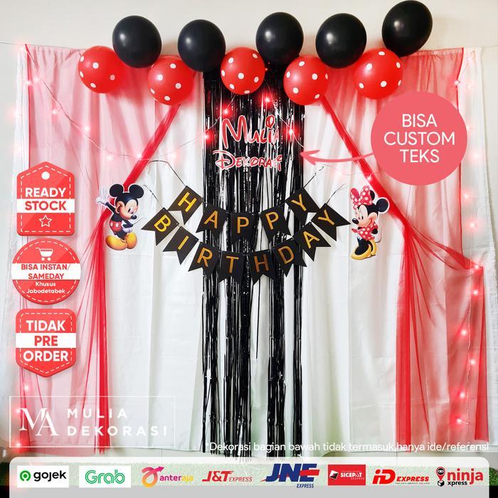Dekorasi Backdrop Background Photobooth Ulang Tahun 1set Pesta Anak Tema - HBD