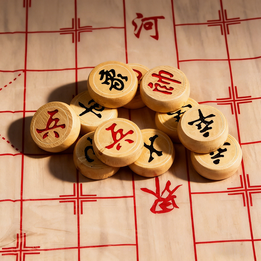 Portable Wooden Chinese Xiangqi Chess Set Traditional Board Game Educational Strategy Puzzle Toy
