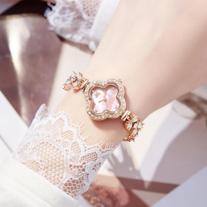 OPK Jam Tangan Wanita Anti Air Original Tahan Cewek Fashion Emas Dengan Pink Whatch Woman
