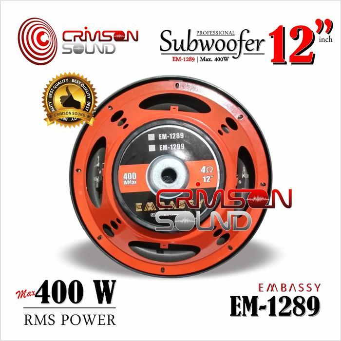SPEAKER SUBWOOFER EMBASSY EM - 1289 DOUBLE COIL 12 Inch