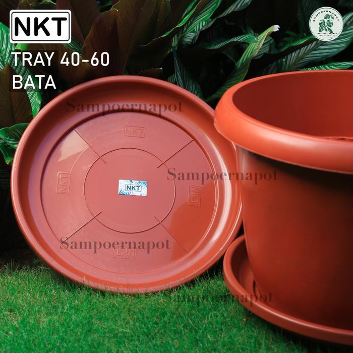 tatakan alas pot bunga nkt 37cm untuk pot 40cm - NKT MERAH BATA 40