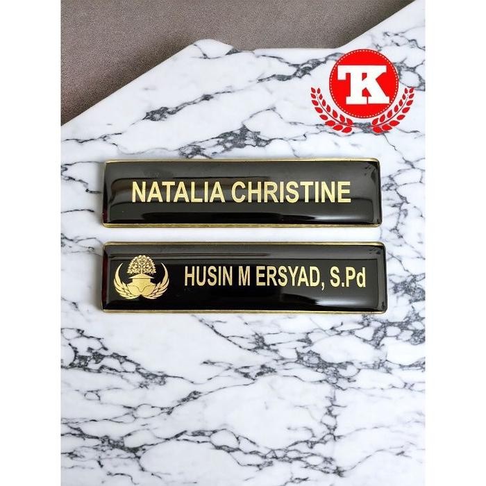 

New Papan Nama Dada Kuningan Plus Pin Korpri Nama Dada Name Tage Nama Dada Kuningan Peniti Magnet
