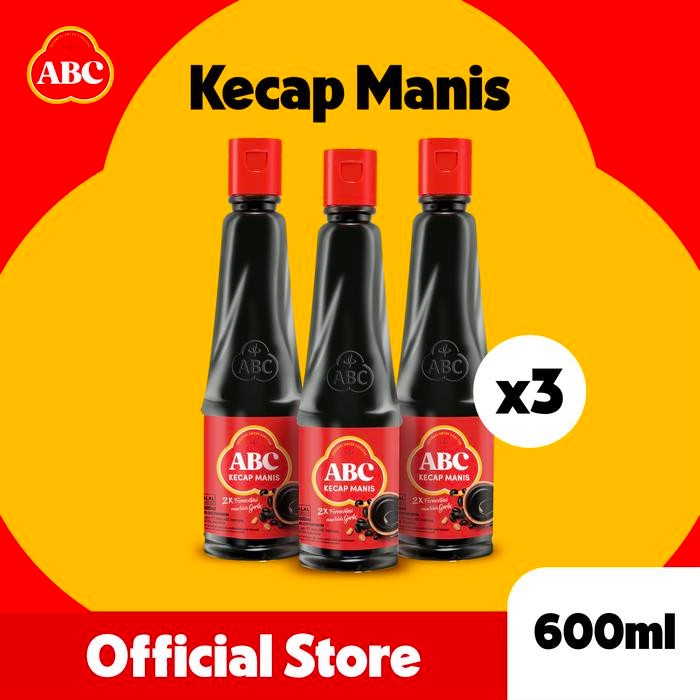 

Stok Baru ABC Kecap Manis 600 ml Multi Pack 3 pcs