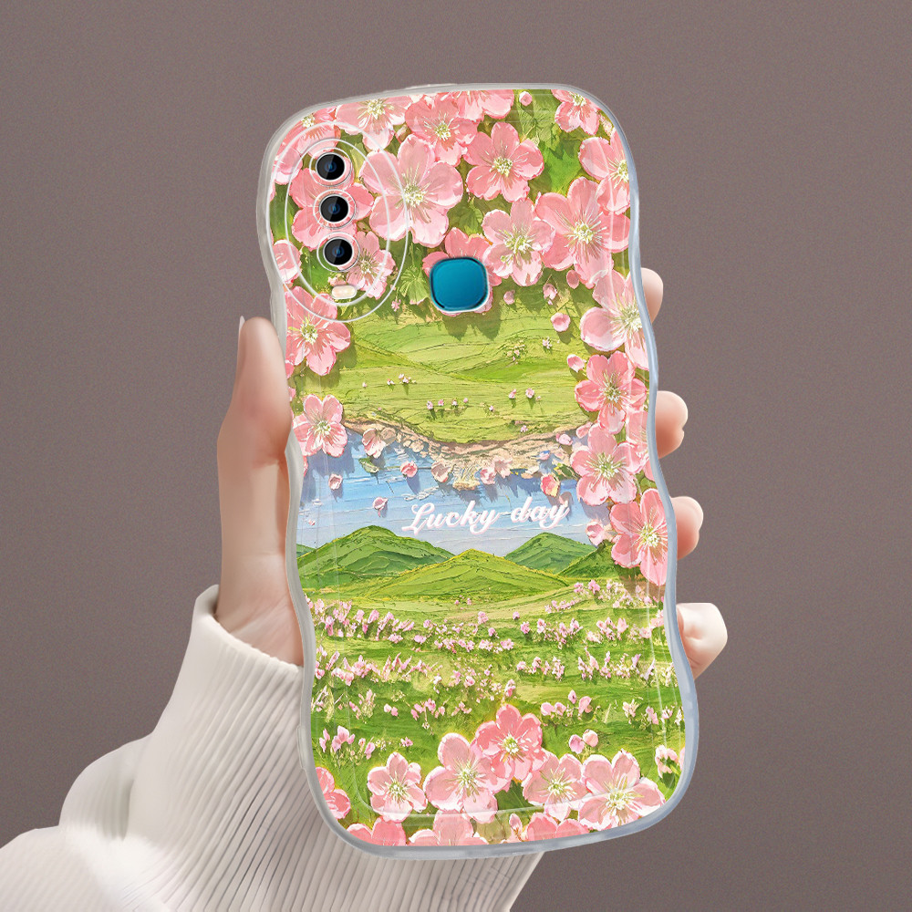 Casing Hp Untuk VIVO Y12 Y15 Y17 1902 Case Softcase Kesing Soft Cassing Bunga 4098