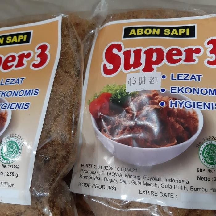 

Pilihan- Abon Sapi Super 3 Boyolali 250 G.