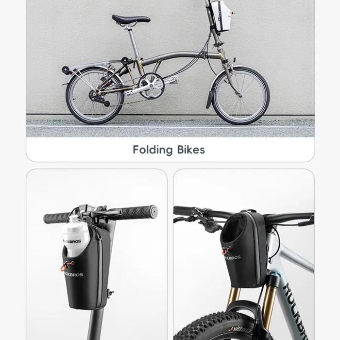 Rockbros P002 Black Tas Botol Stang Depan Sepeda Lipat Seli Bike Bottle Bag Bike Front Water Bag