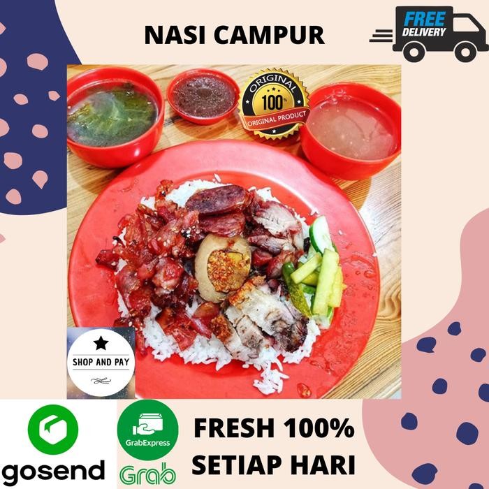 Pilihan- Nasi Campur Babi Panggang Chasio Madu Merah Lapchiong Khas Kalimantan