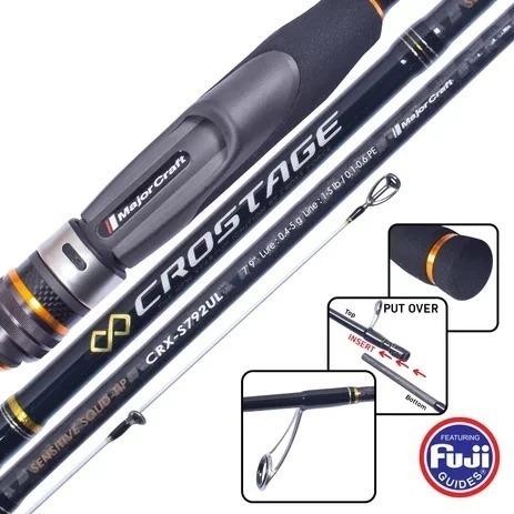 Joran MAJOR CRAFT CROSTAGE UL CRX-S702 732 762 782 792 200 CM Spinning Ultra Light Sambung 2 Fuji