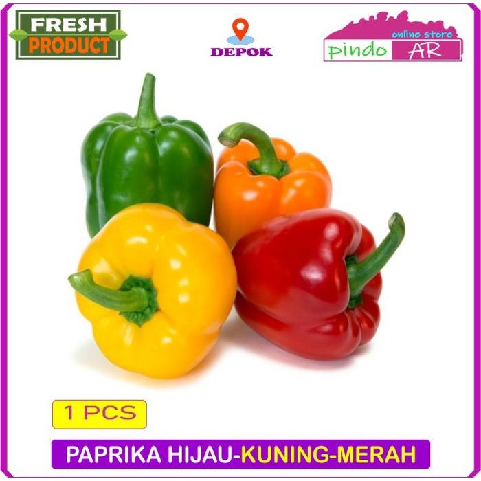 

Pilihan- Paprika Hijau / Paprika Kuning / Paprika Merah - Sayur Segar Depok