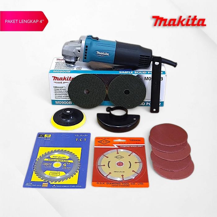 Paket Lengkap Mesin Gerinda Makita M0900B + Mata Potong Kayu 4"X40 Yozuri + Mata Potong Keramik