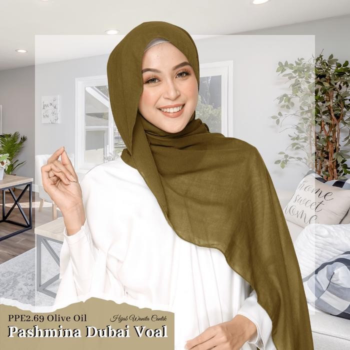 Pilihan- Pashmina Hijab Jilbab Kerudung Dubai Voal Warna Misty Grey