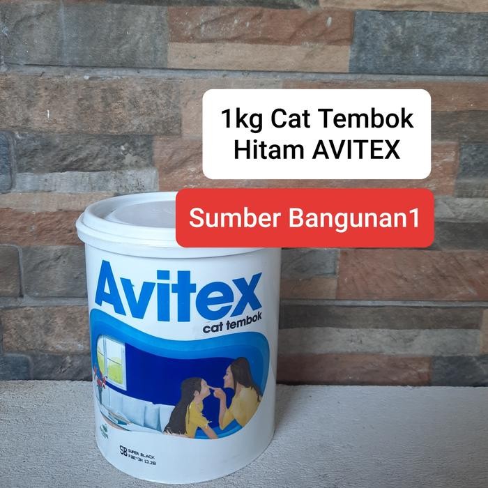Terbaik Cat Tembok Hitam Avitex 1Kg Super Black Cat Trotoar 100% Ori