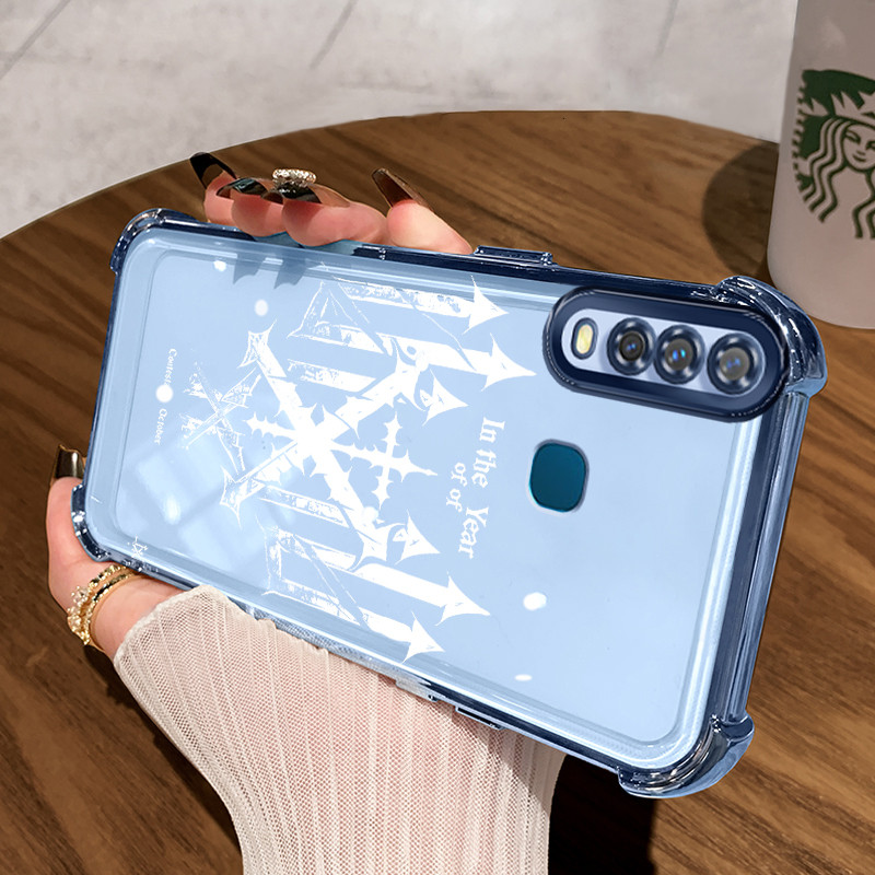 Casing Hp untuk VIVO Y17 Y15 Y12 Y3 Y3s 2020 Y12i Case Pola Salib Kasing airbag Kesing Silikon Tipis