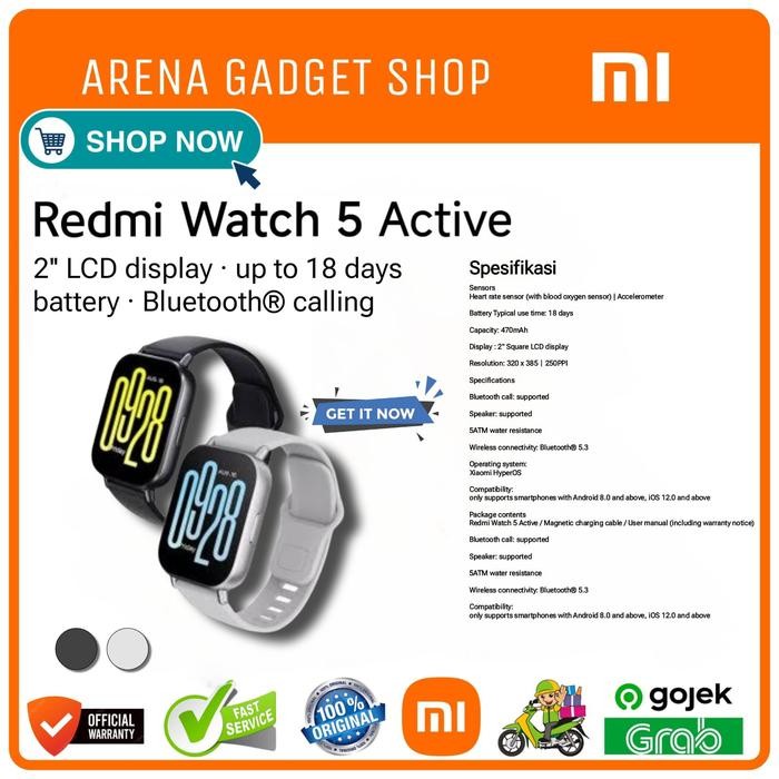 Xiaomi Redmi Watch 5 Active New Garansi Resmi Xiaomi Smart Watch Jam Tangan Pintar