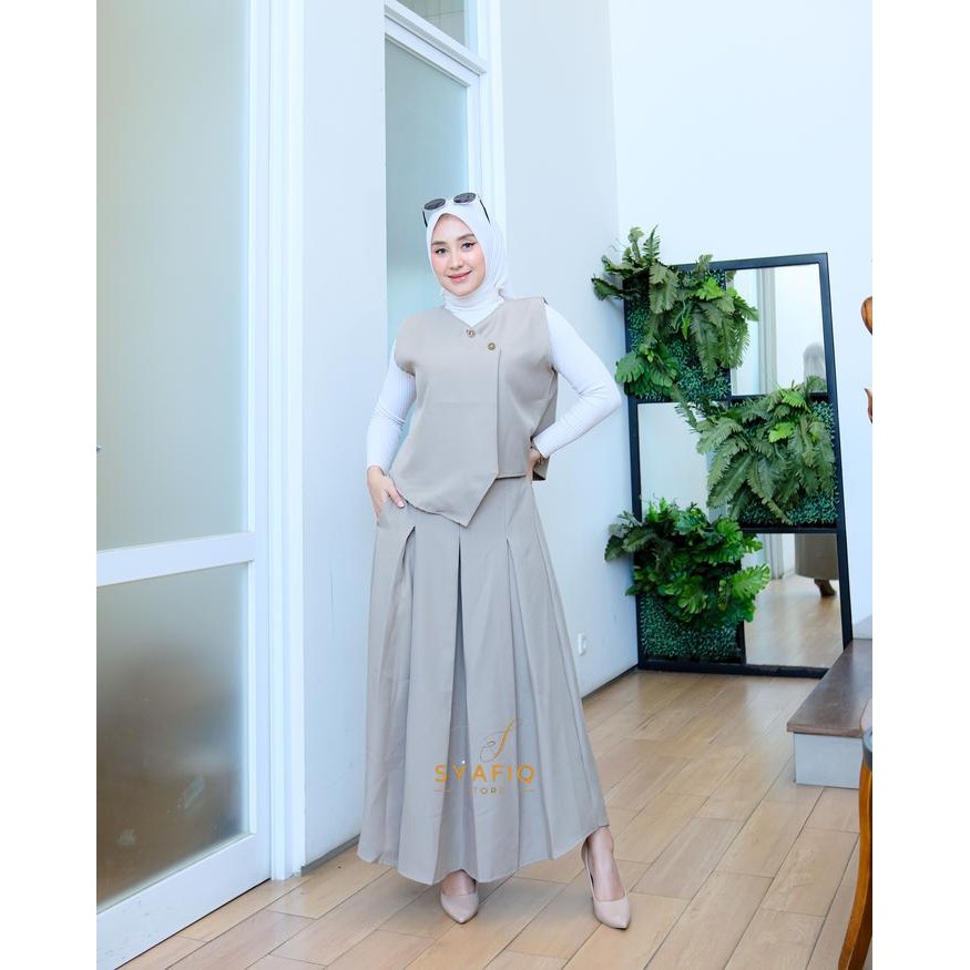 Pilihan- Zalen Vest Set - Set Blazer Wanita - Vest Outer Set - Setelan Rok Wanita - Vest