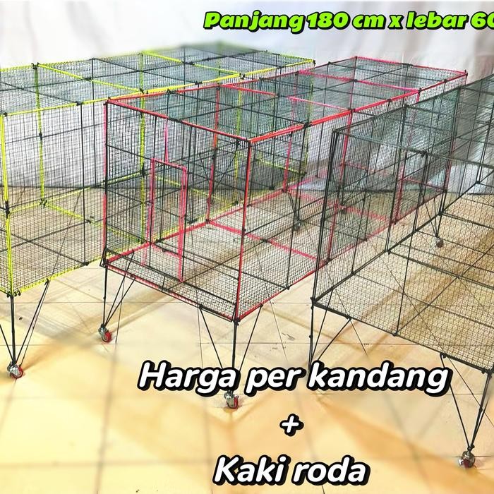 Kandang umbaran/sangkar polier bongkar pasang 3 susun 13 panel dinding dan 1 panel pintu + 4 kaki