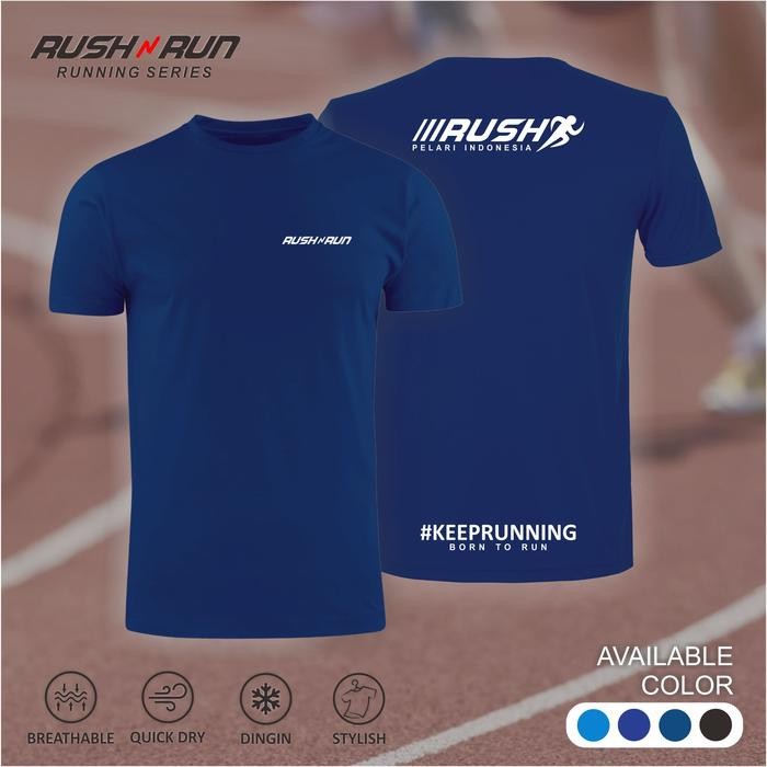 Pilihan- Kaos Olahraga Running Pria Baju Lari Runing Sport Pelari Indonesia By Rush N Run