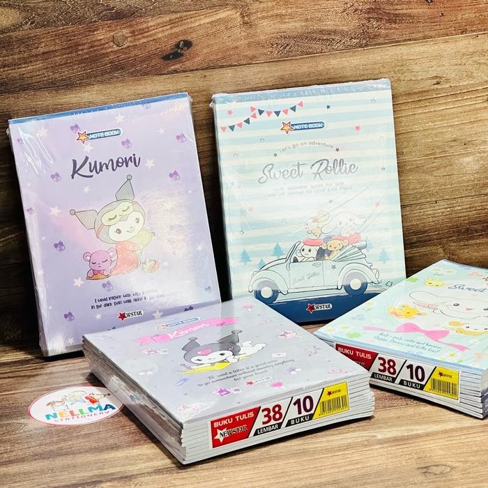 

New Buku Tulis 38 Lembar Karakter Kuromi NEWSTAR isi 10pcs Buku tulis anak Cewek