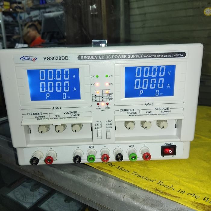 Populer Aditeg Ps-3030Dd Dc Power Supply 2 Channel 0-30V/ 0-3 A Terlariss 