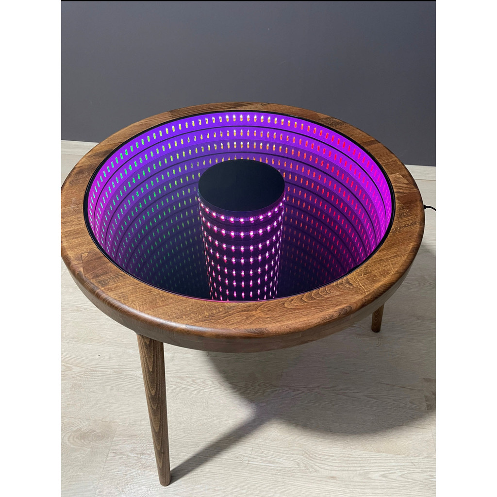 Custom Infinity Mirror Coffee Table RGB LED Light Table Infinity Mirror Led Tunnel Letter 3D Mirror 