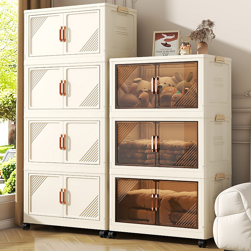 Installation-free folding storage box living room storage cabinet snack storage cabinet home bedroom