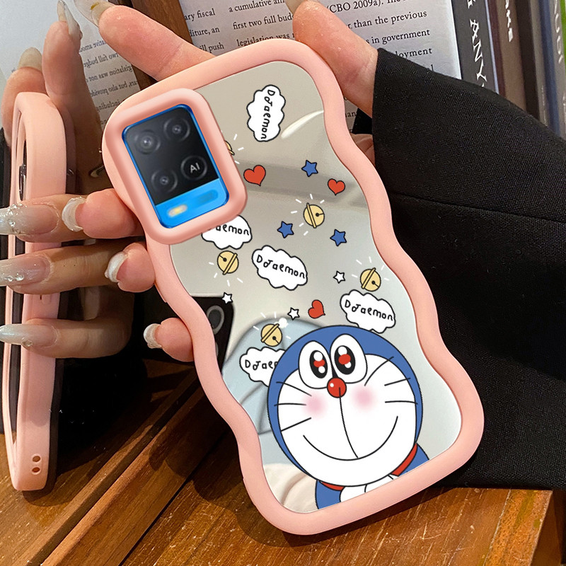 Casing Untuk OPPO A54 Case Casing Kartun Pola HP Cesing Macaron Kasing Mirror Silikon Softcase