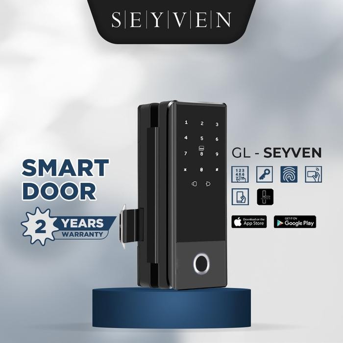 SEYVEN Smart Door Lock Kunci Pintu Digital Kaca Frameless Pintu Kayu Aluminium Besi Access Control