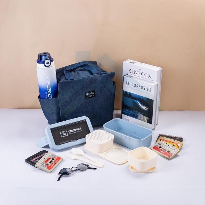 Kotak Makan + Tas + Botol Minum / Kotak Makan Kantor
