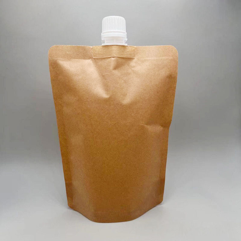 30pcs 500ml Kraft Paper Spout Pouch For Liquid Drink Juice Disposable