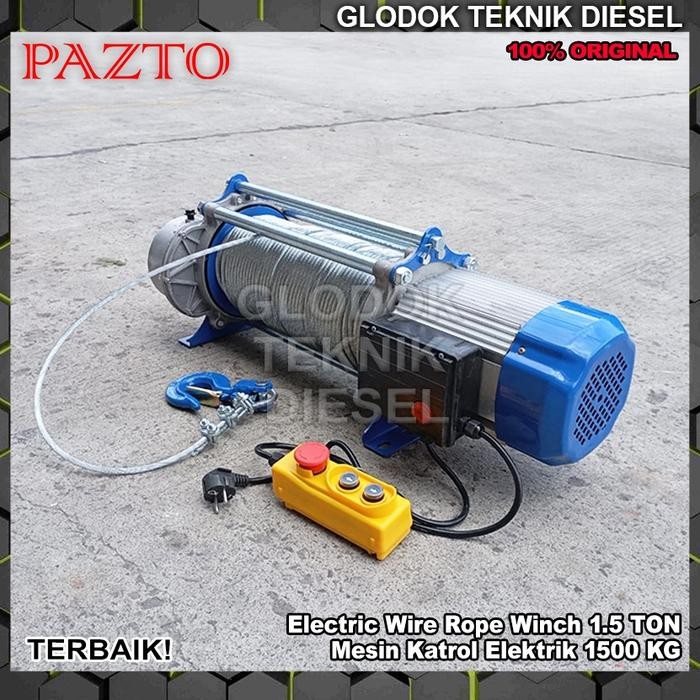 ELECTRIC WINCH HOIST 1500KG SELING 30 METER 60 METER 100 METER 120 METER KATROL ELEKTRIK 1500 KG 30