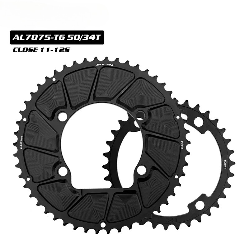 GOLDIX 110BCD 2X Double Chainring Aero Chainring Sprocket 4-Bolt for Shimano DURA-ACE R9200 /