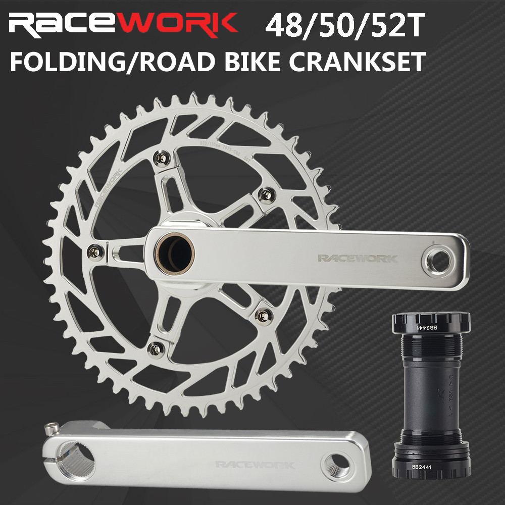 RACEWORK CNC Road Bike Crankset 170mm Bicycle Crank 9/10/11/12 Speed 48/50/52T Chainring Crown For