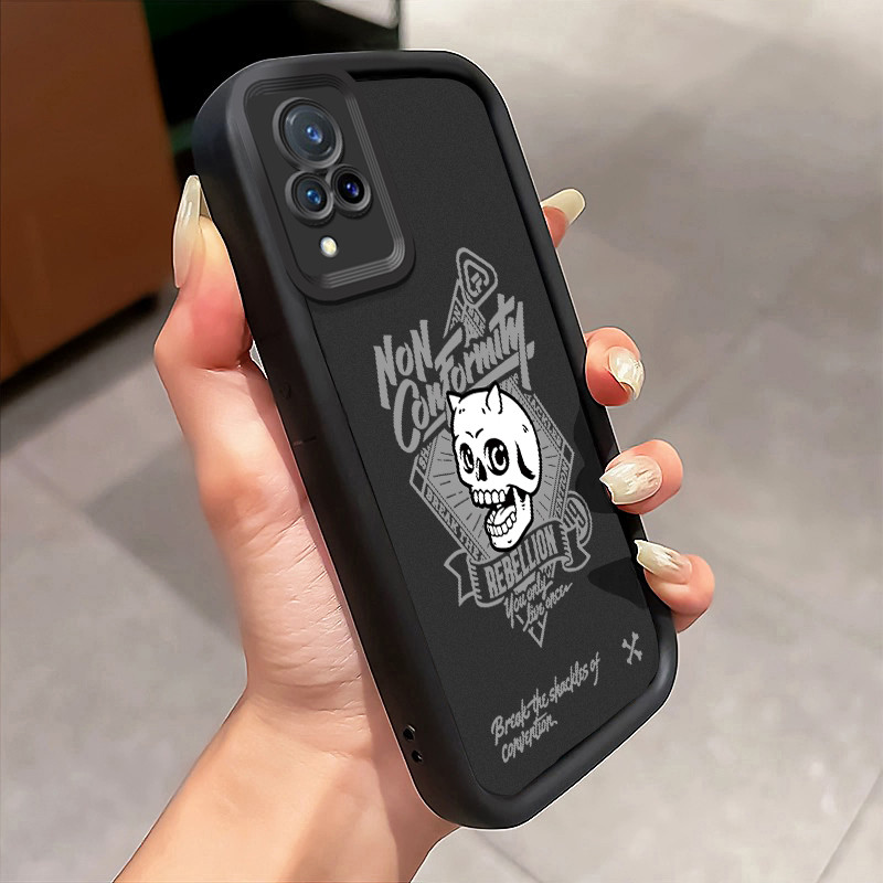 Casing Hp Untuk VIVO V21 5G V21s 5G V21E Y73 2021 Case Tengkorak Cover Softcase Tidak berminyak Sili