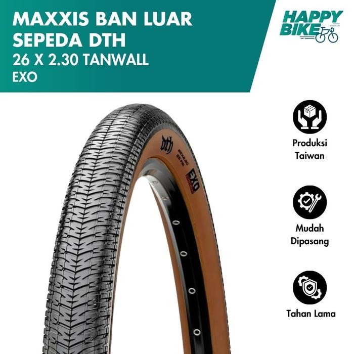 Ready MAXXIS Ban Luar Sepeda DTH Tanwall Skinwall 26 x 2.30 EXO 60 TPI Bicycle Outer Tires MTB Cross