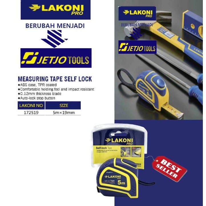 Meteran otomatis / Measuring Tape Self Lock 5 M Lakoni Pro 172519