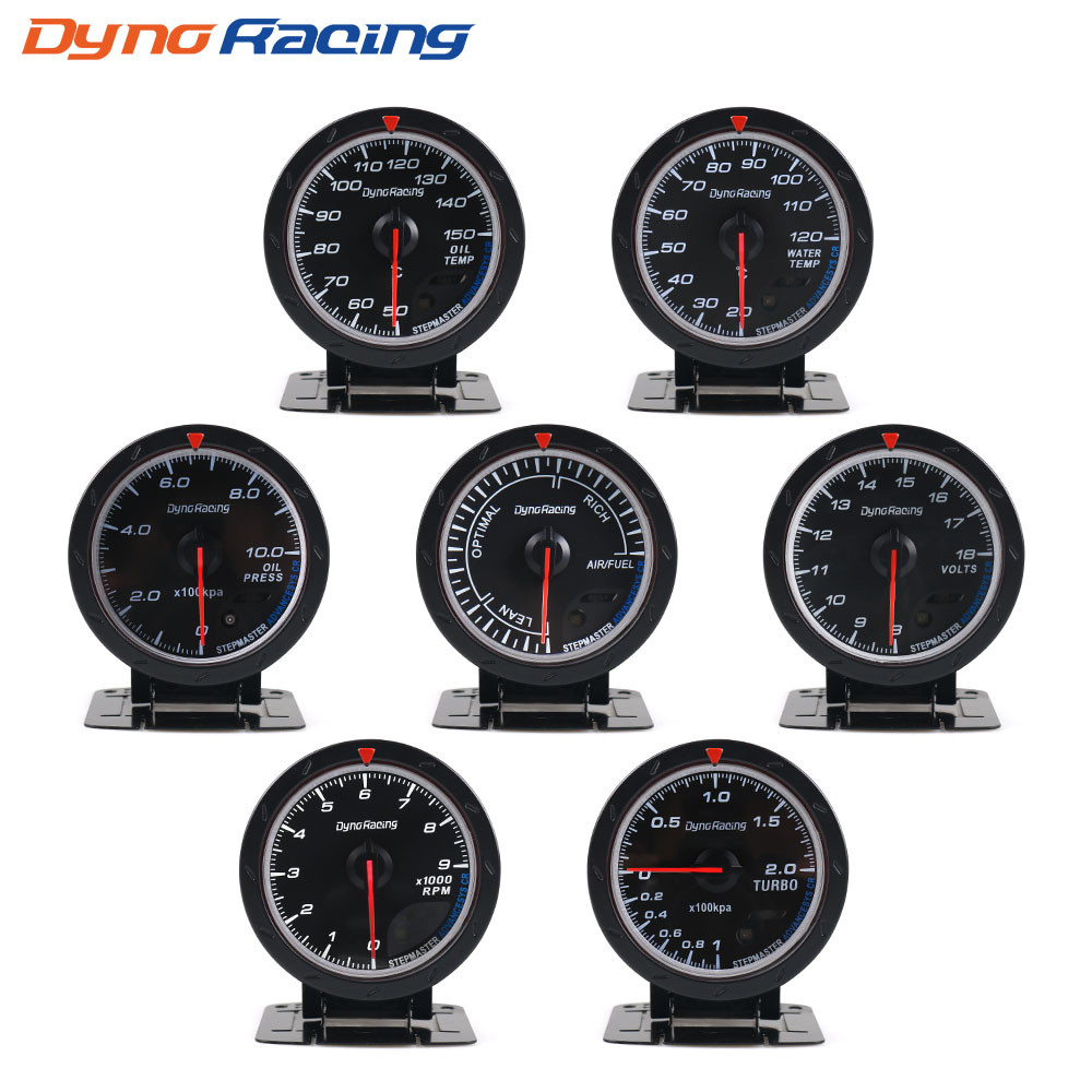 Dynoracing 60MM Volt meter Water temp Oil temp gauge Turbo Boost gauge Oil press meter Exhaust gas t