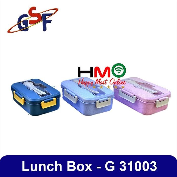 Terlaris Husk Fiber Lunch Box 1000 Ml Jerami Gandum + Sendok GSF-31003