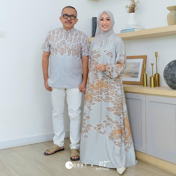 Batik Trusmi X Nobby - Arunika Dress Gamis Koleksi Lebaran Original Best Seller