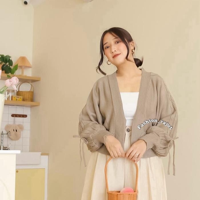 Denan Balero Cardy Batwing Atasan Rajut Wanita Model Klalawar Lengan Balon