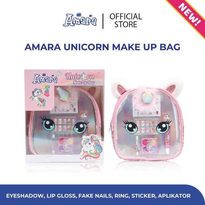ASLI Purbasari - Amara Unicorn Make Up Bag / Makeup Anak BPOM / mainan anak perempuan Set Eyeshadow