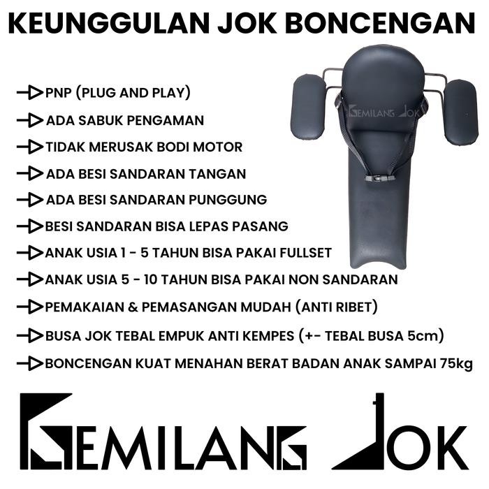 Kursi Jok Boncengan Anak Dudukan Portable Motor Matic HONDA Sonic - Dilengkapi Besi Sandaran Tangan