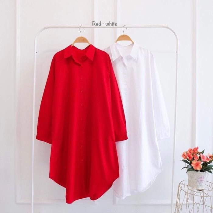 AMARA DRESS - ZR TUNIK DRESS WANITA KATUN POPLIN PREMIUM MIDI DRESS TUNIK KASUAL ZR KATUN